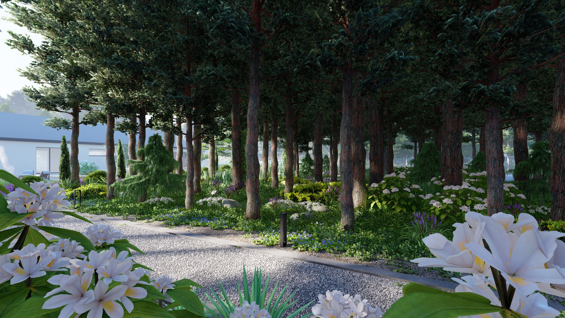 Projekt ogrodu nowoczesnego w Niwach
