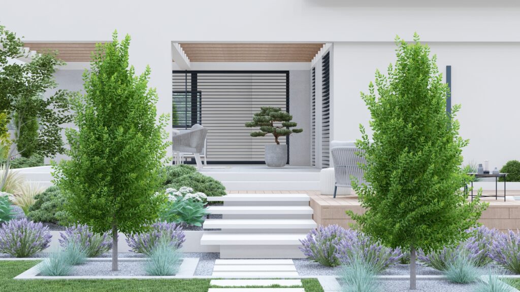 nowoczesny ogród minimalistyczny