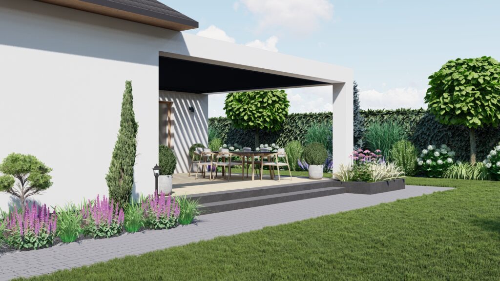 nowoczesny ogród naturalistyczny ogród z tarasem