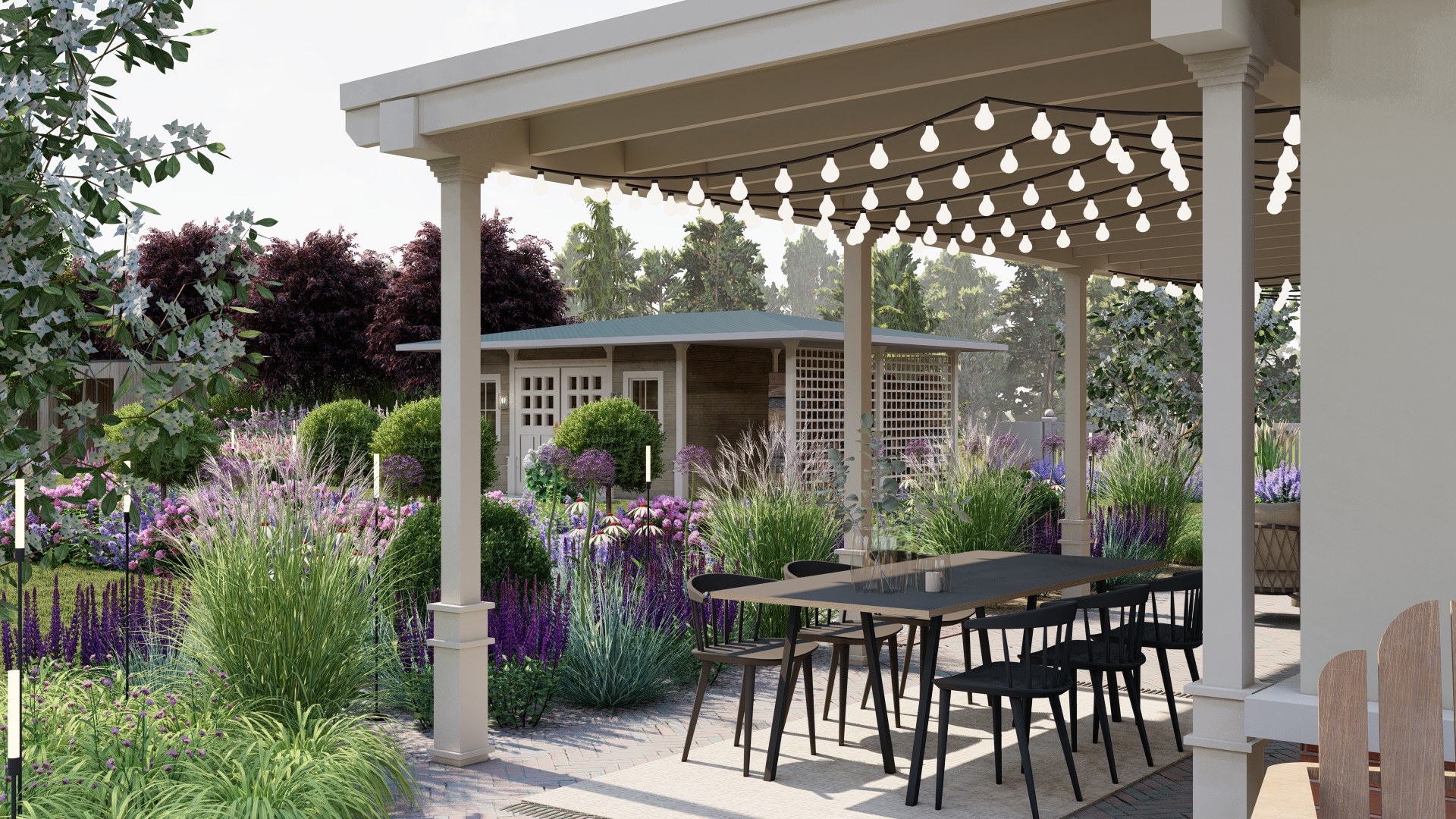 ogród formalny z akcentami naturalistycznymi PROJEKT OGRODU LASKI MAŁE